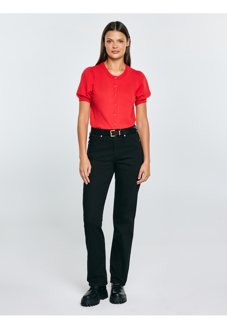 Cardigan tricotat fin cu maneci scurte Manona