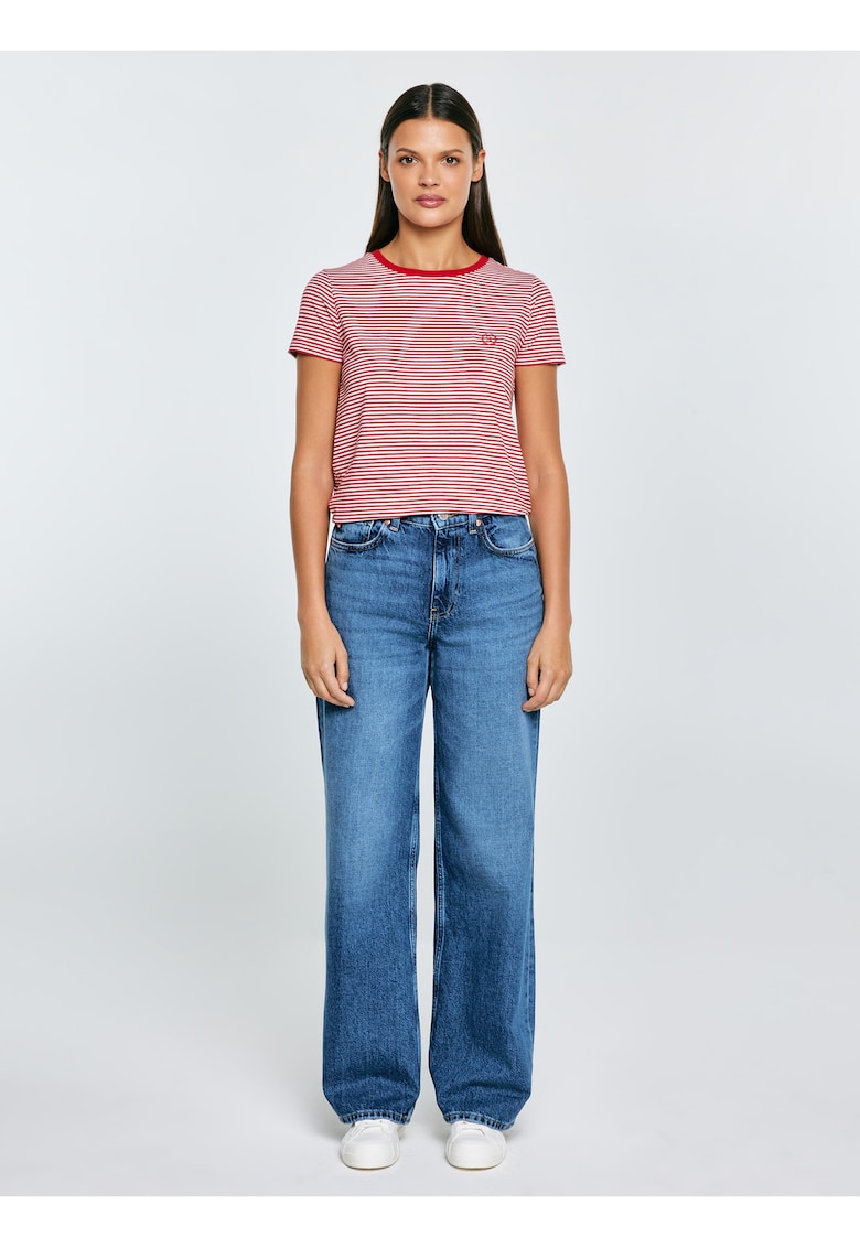 Tricou cu imprimeu in dungi Zenaisa