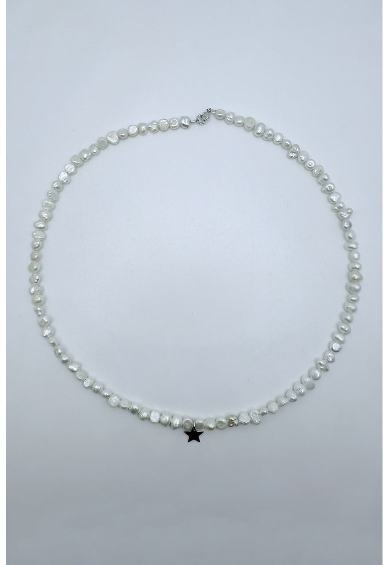 Collier din argint 925 cu perle - Alb/Alb murdar