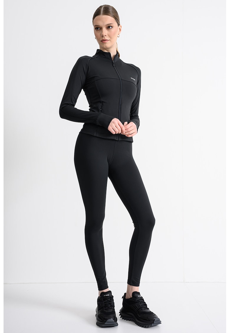 Bluza de trening cu logo si fermoar - Negru