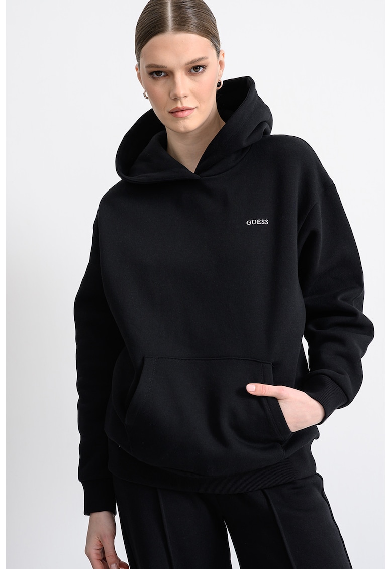 Hanorac din amestec de bumbac - pentru fitness - Negru