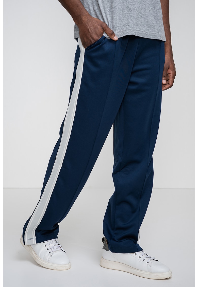 Pantaloni de trening cu snururi - pentru fitness - Albastru inchis/Gri cenusiu