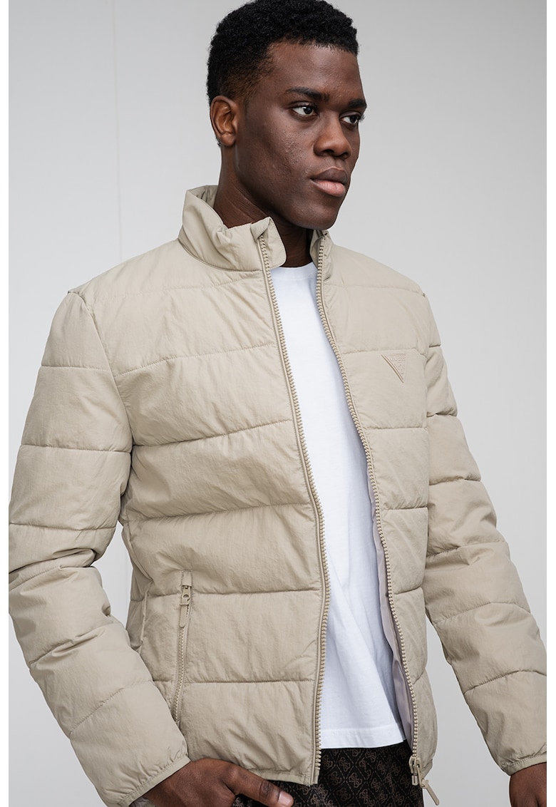Jacheta regular-fit cu fermoar - Maro nisip/Maro camel/Grej