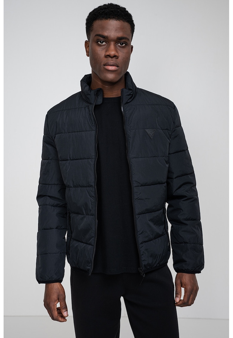 Jacheta regular-fit cu fermoar - Negru