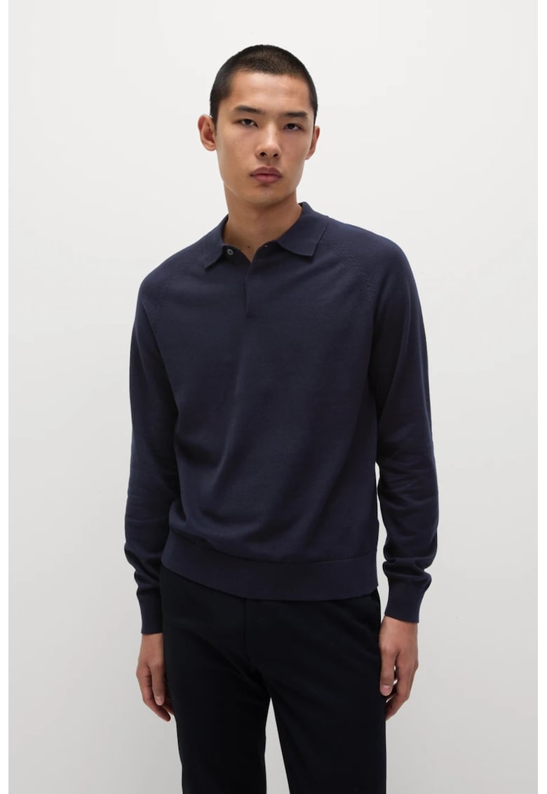 Marks Spencer Pulover polo tricotat fin - Bleumarin