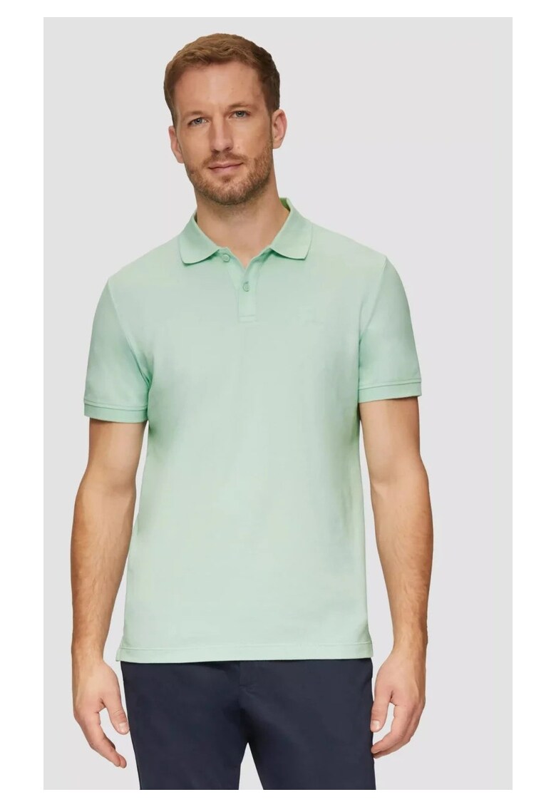 Tricou polo barbati - cu logo - Regular fit - Verde menta