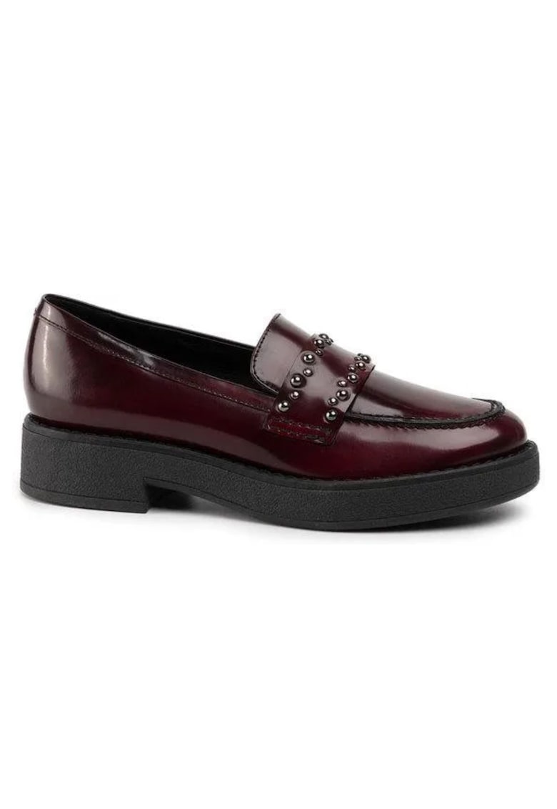 Pantofi loafer din piele cu logo - Maro