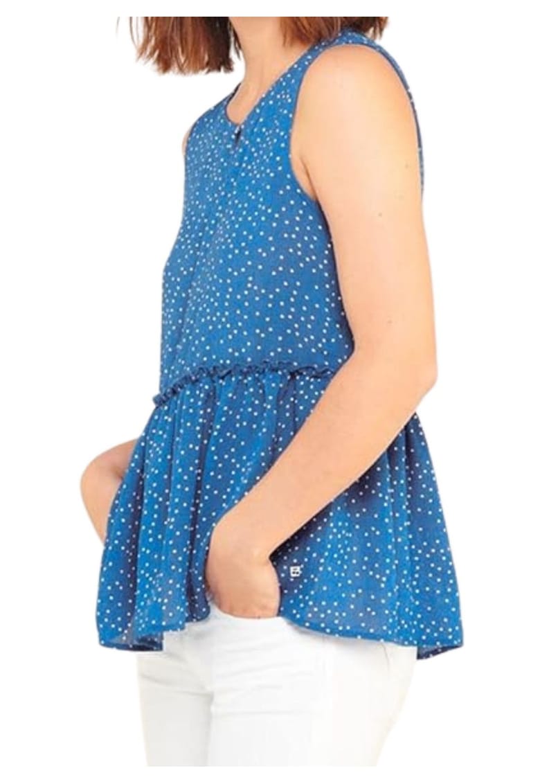 Bluza fara maneci cu imprimeu cu buline -