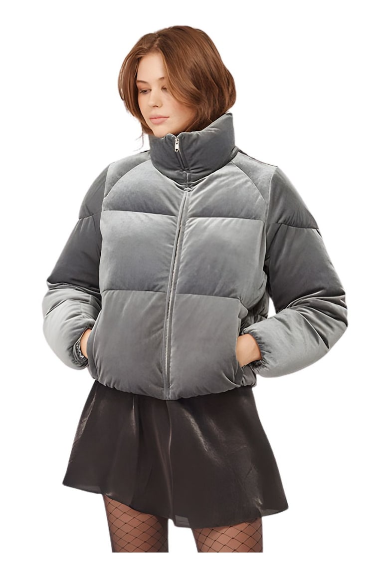 Geaca bufanta matlasata din velur -