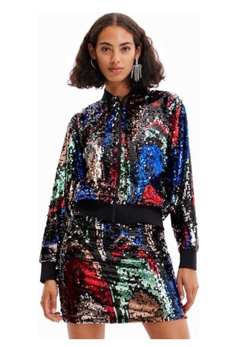 Bluza bomber cu paiete -