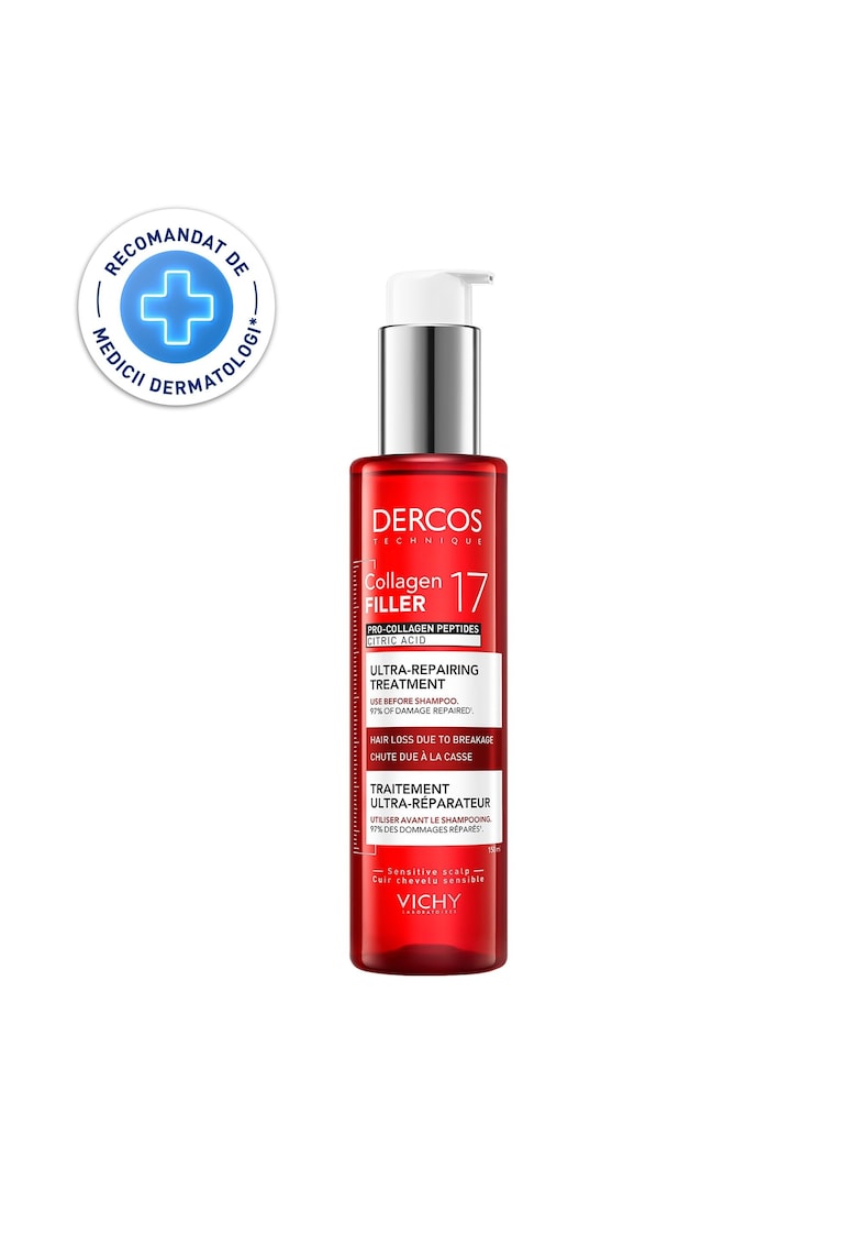 Tratament Ultra-Reparator cu Peptide Pro-Colagen și Acid Citric Dercos Collagen 17 Filler - 150 ml