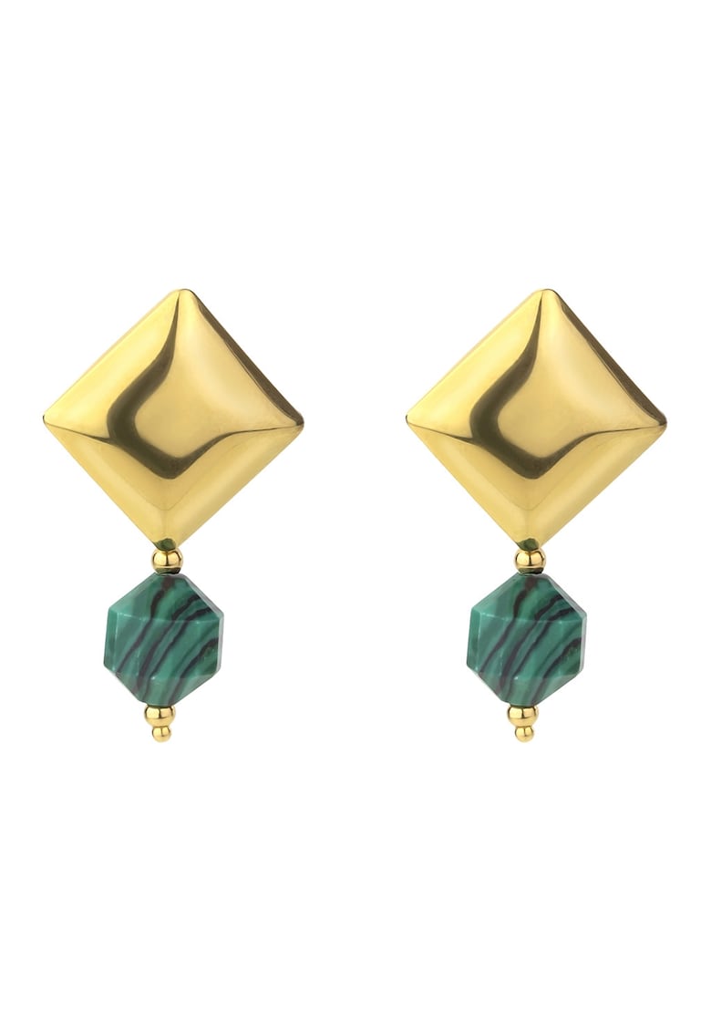 Cercei din otel inoxidabil - Verde/Auriu