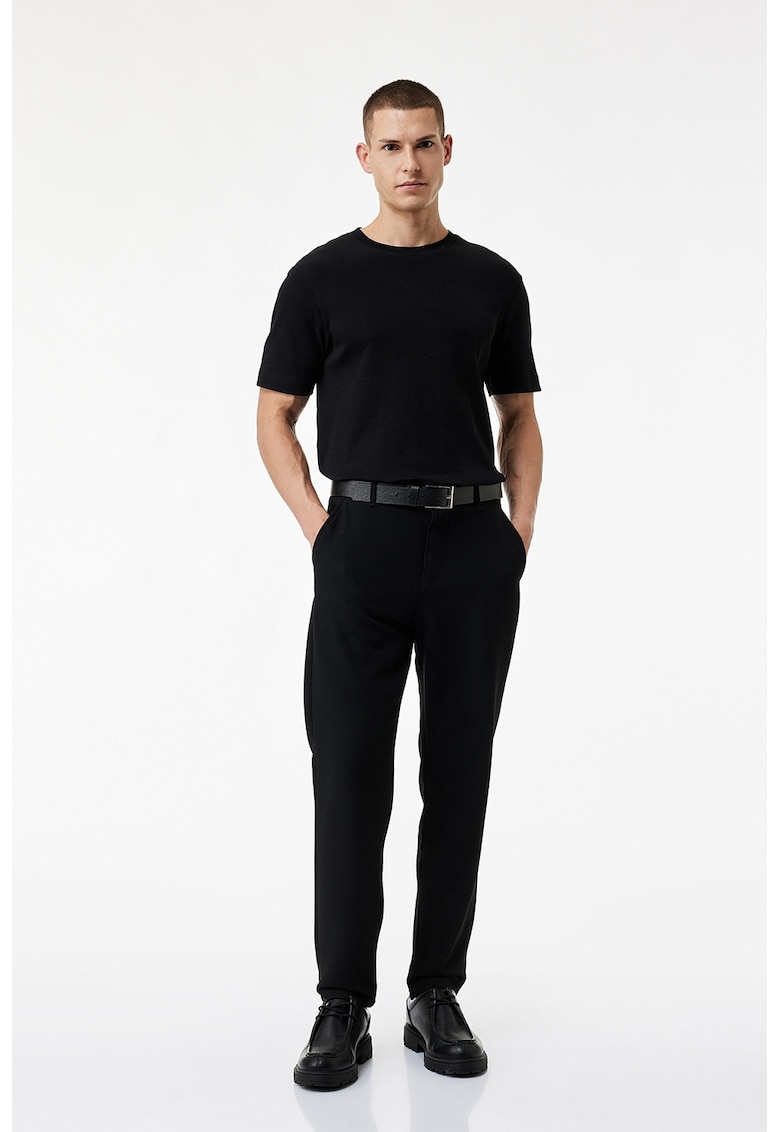 Tricou regular fit din bumbac - Negru