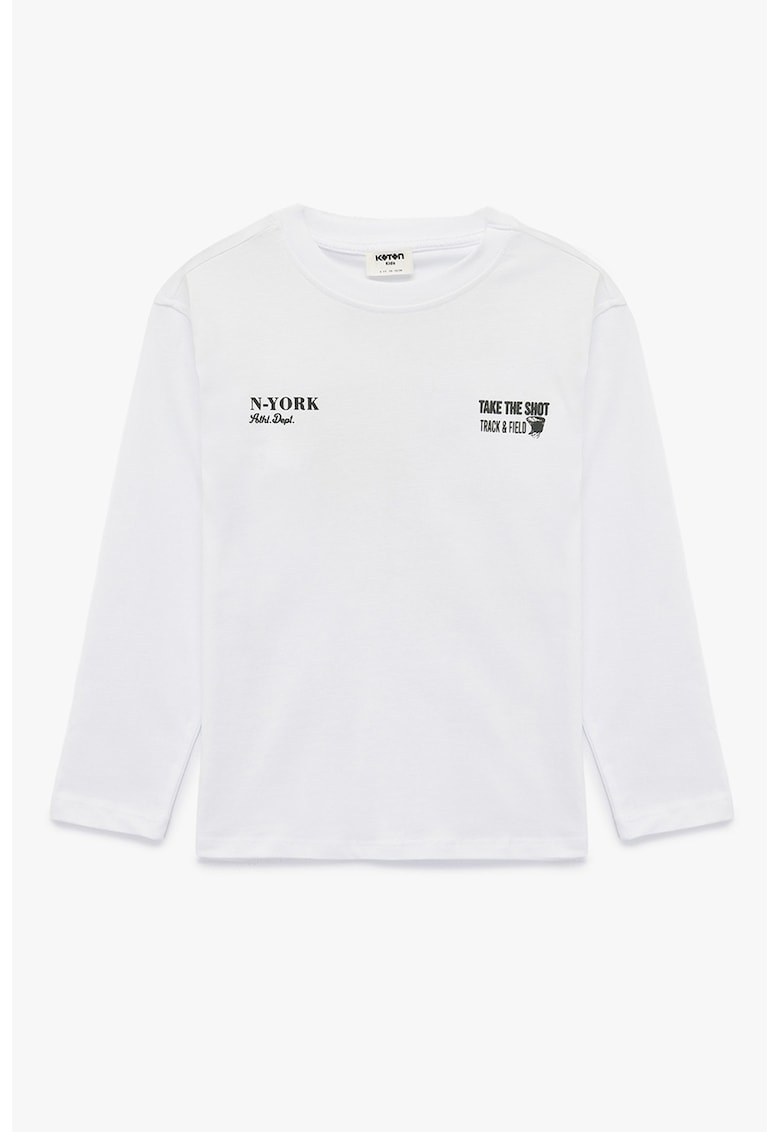 Bluza supradimensionat din bumbac - Alb/Portocaliu stins/Gri antracit