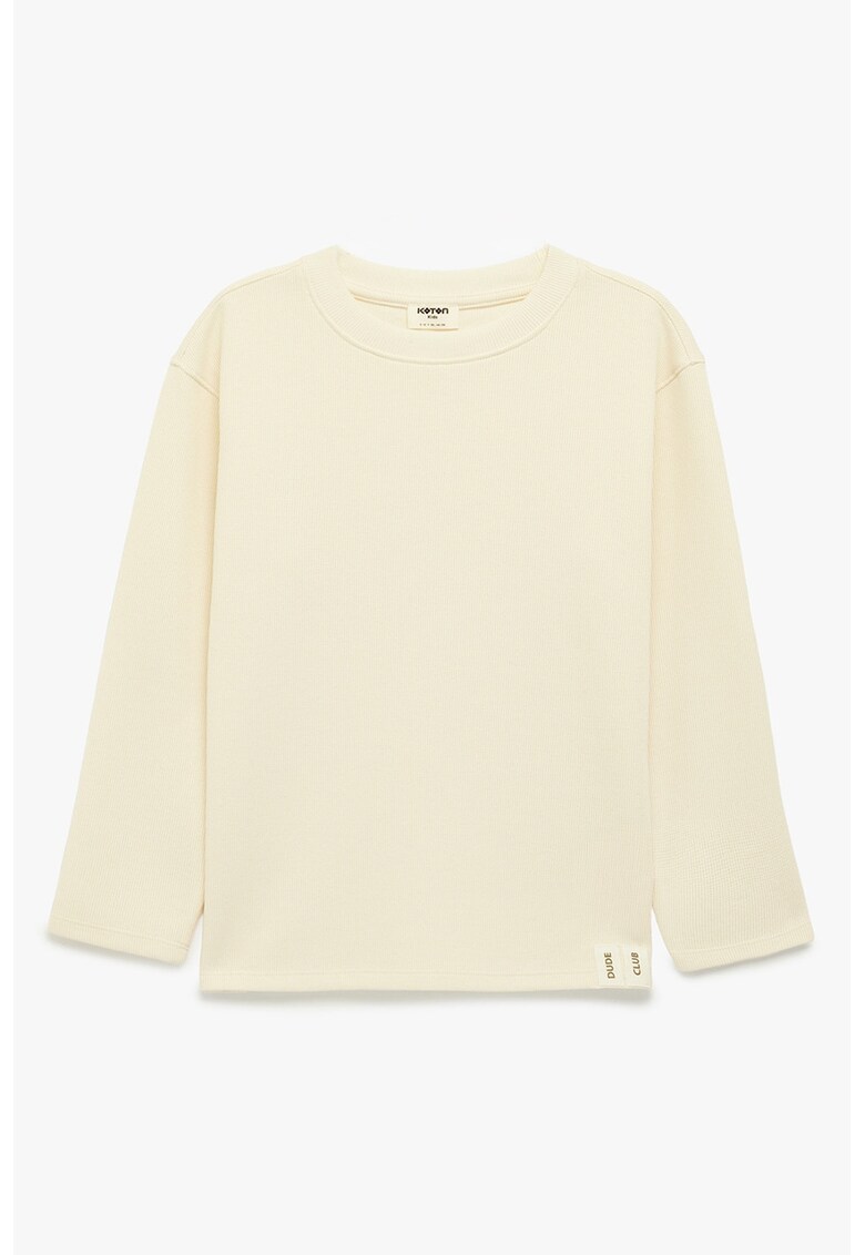 Bluza uni cu decolteu la baza gatului - Crem