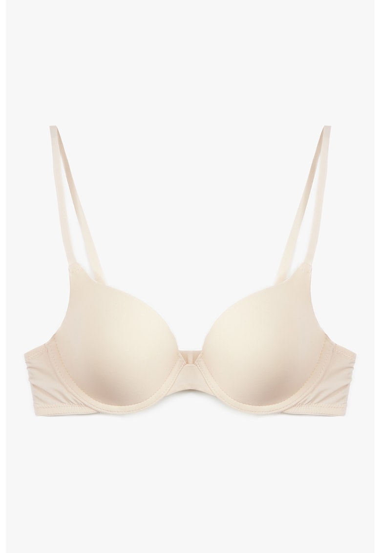 Sutien clasic cu model uni - Bej inchis