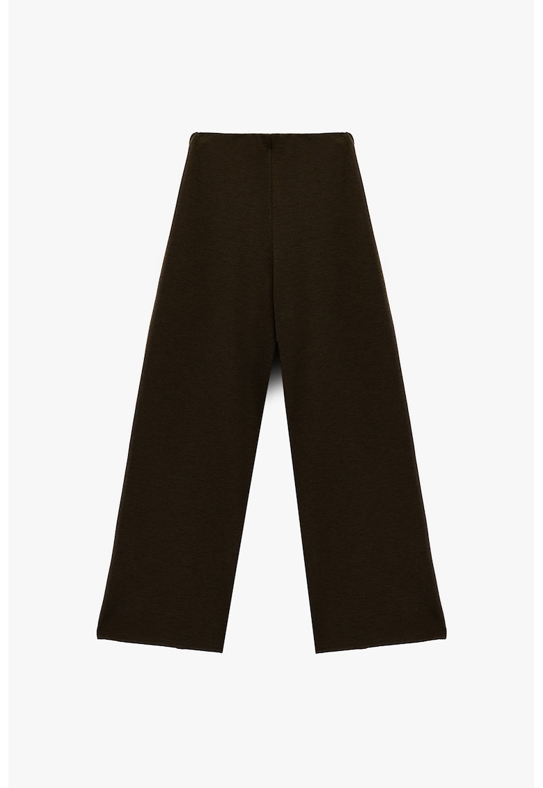 Pantaloni uni cu croiala ampla - Maro inchis
