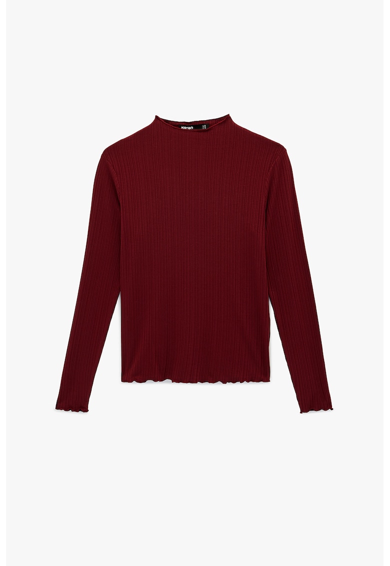 Bluza cu guler scurt - Visiniu