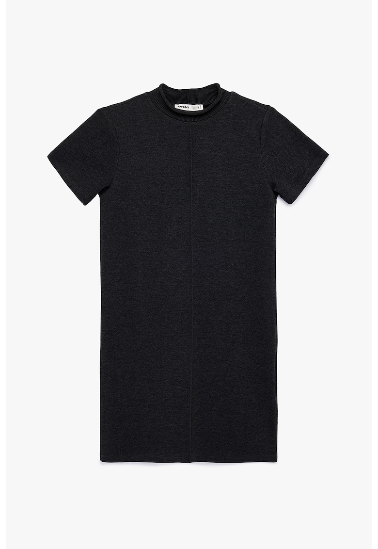 Rochie elastica cu guler scurt - Negru