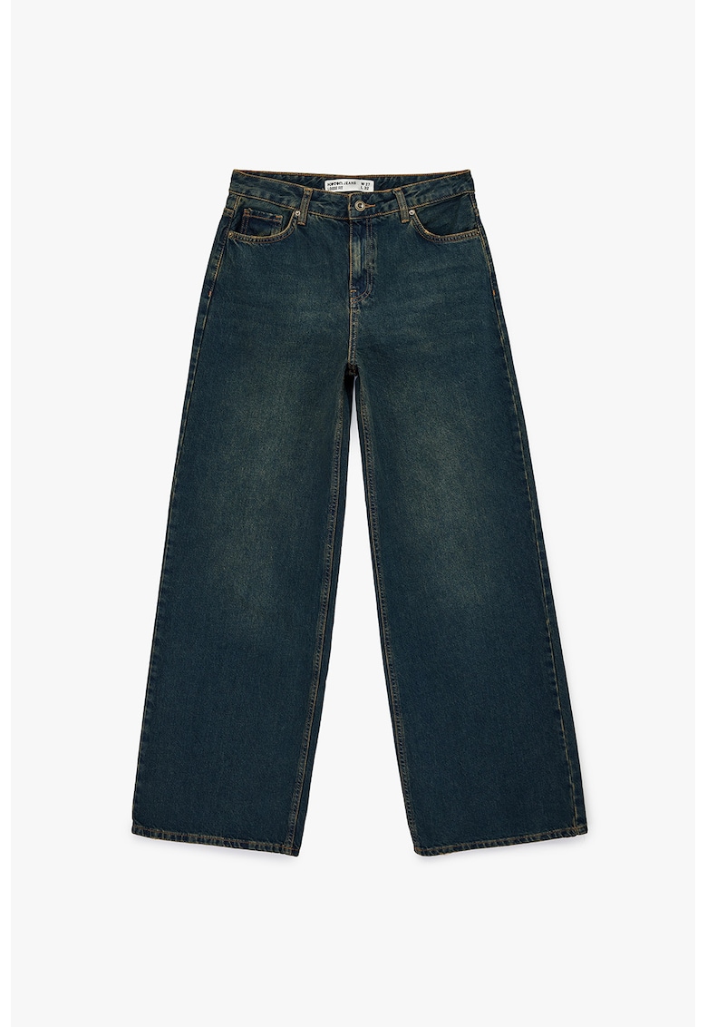 Blugi lejeri cu aspect decolorat - Bleumarin