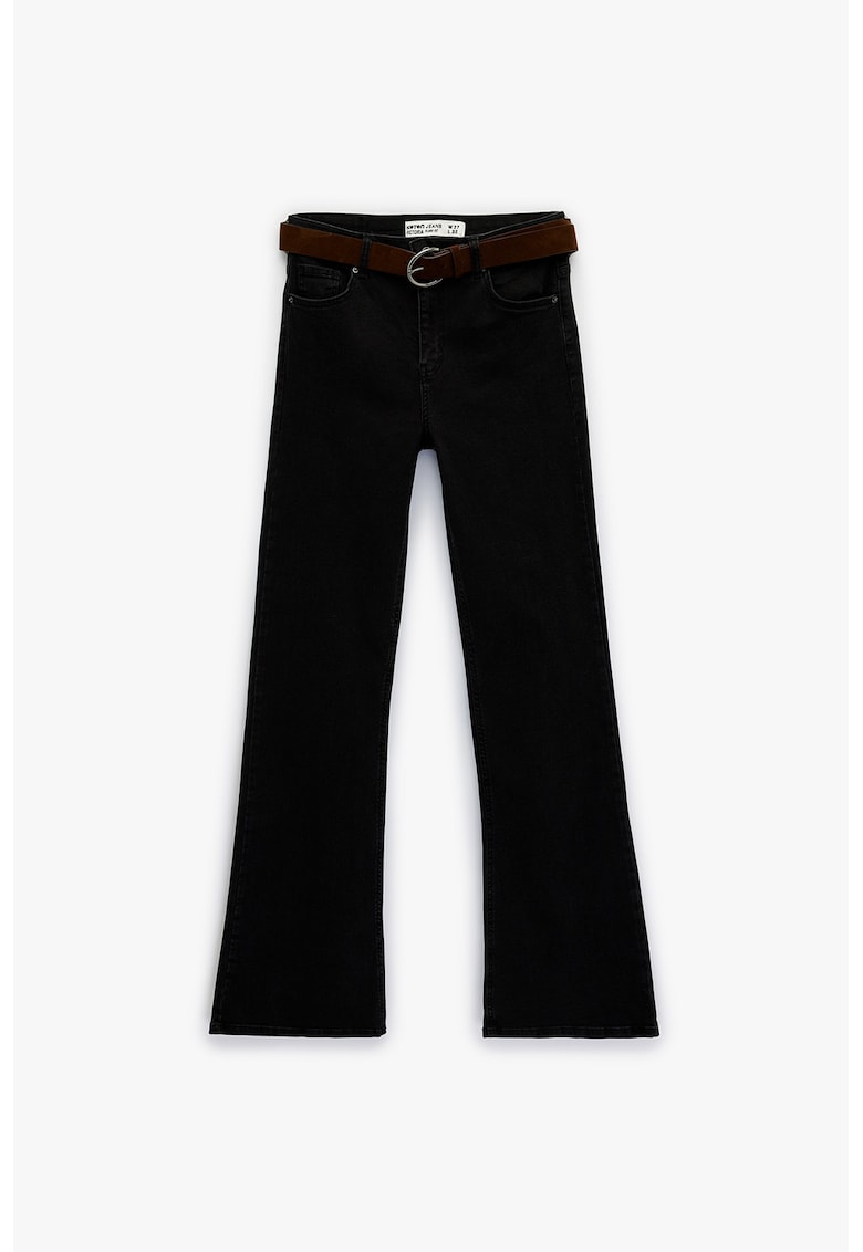 Blugi bootcut cu talie inalta Victoria - Negru