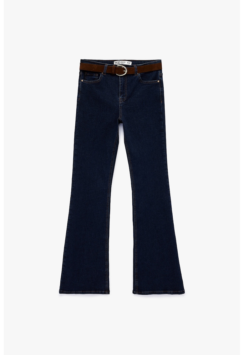 Blugi bootcut cu talie inalta Victoria - Bleumarin