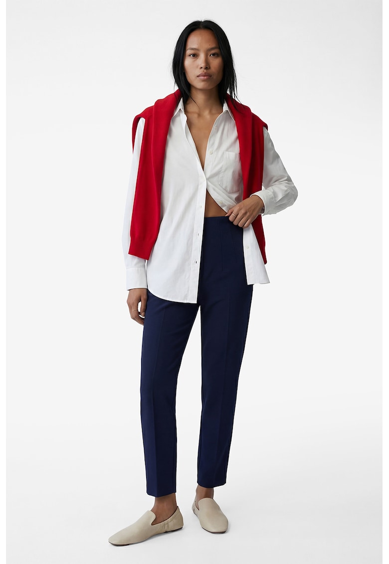 Pantaloni crop conici - Albastru inchis