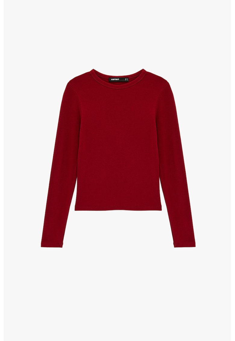 Bluza cu decolteu rotund - Rosu inchis