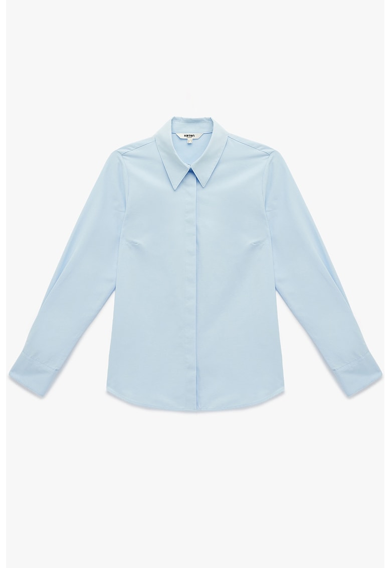 Camasa regular fit din amestec de bumbac - Albastru glaciar