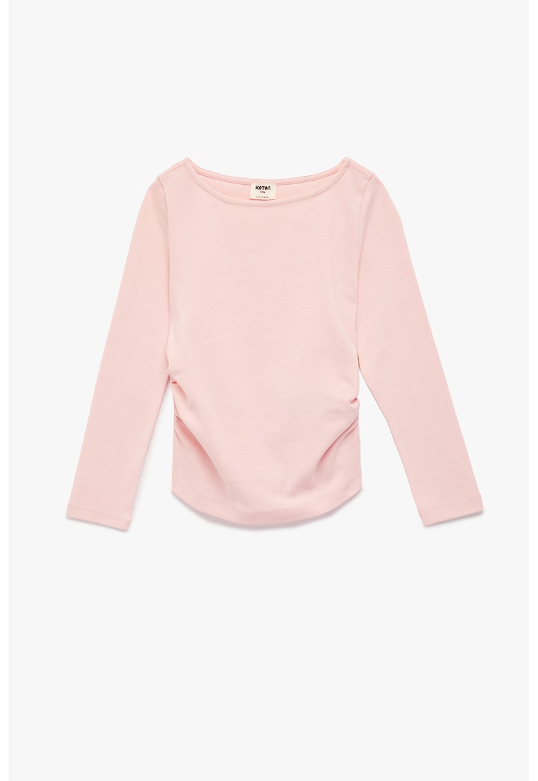 Bluza din amestec de bumbac cu fronseu - Roz deschis