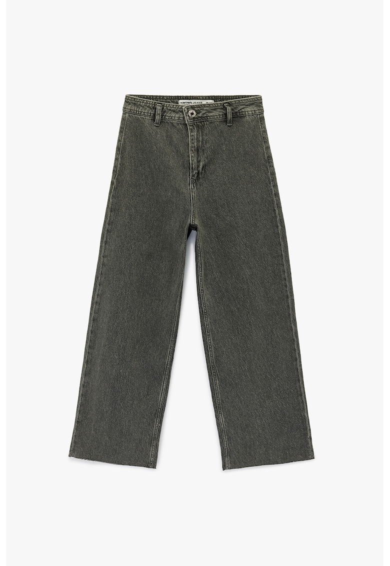 Blugi cu croiala ampla si talie inalta - Gri inchis