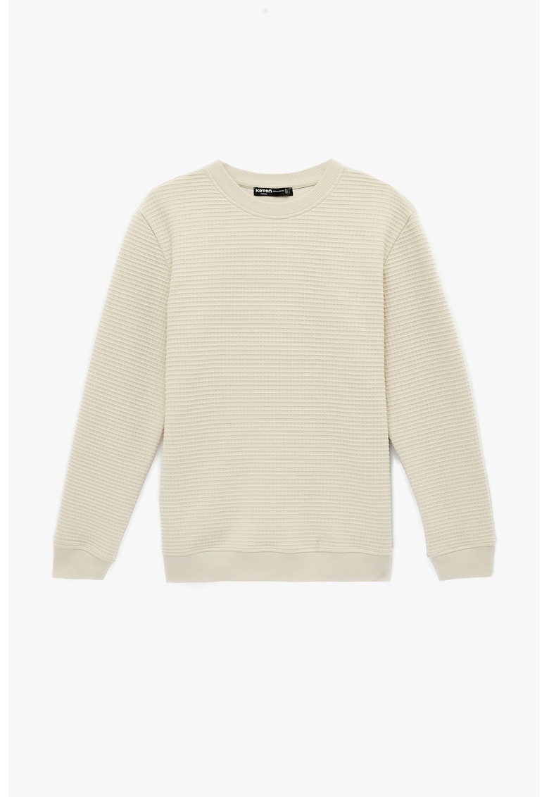 Bluza regular fit de trening cu striatii - Crem