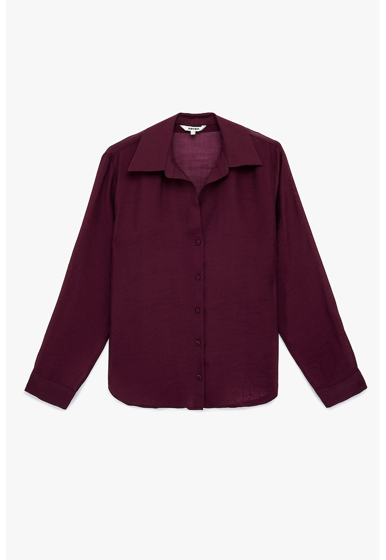 Camasa regular-fit cu model uni - Visiniu