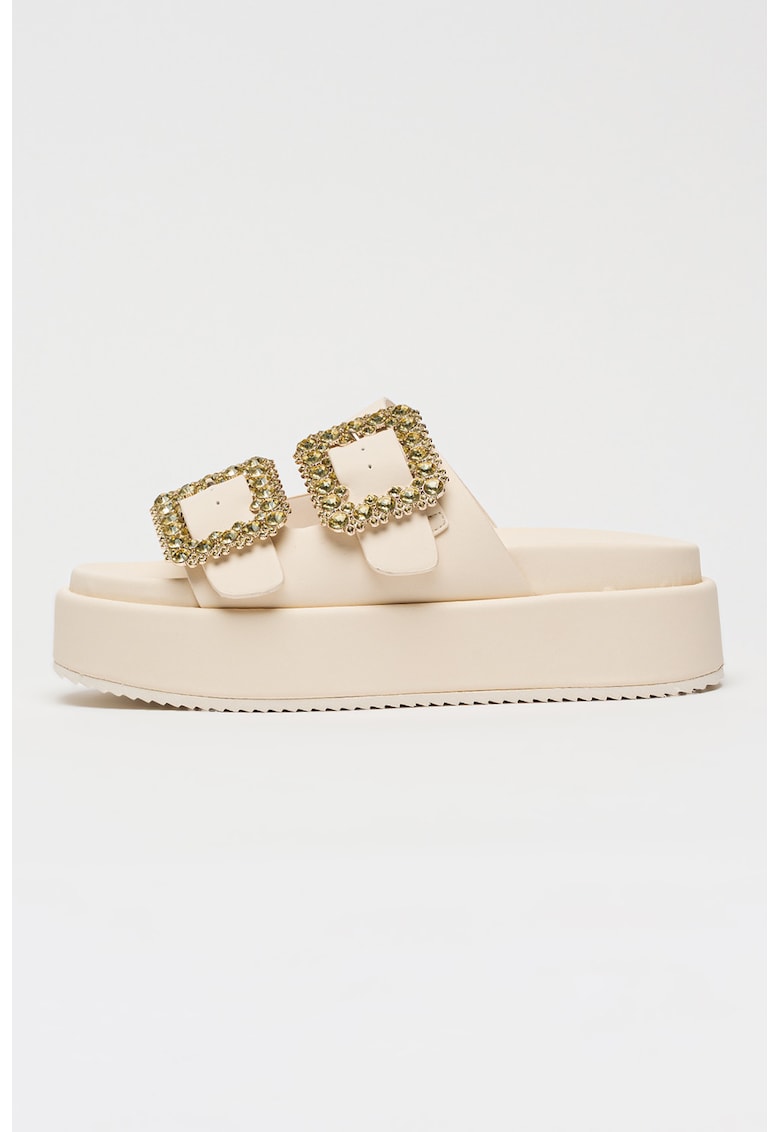 Papuci flatform Noa Ari Glam - Crem