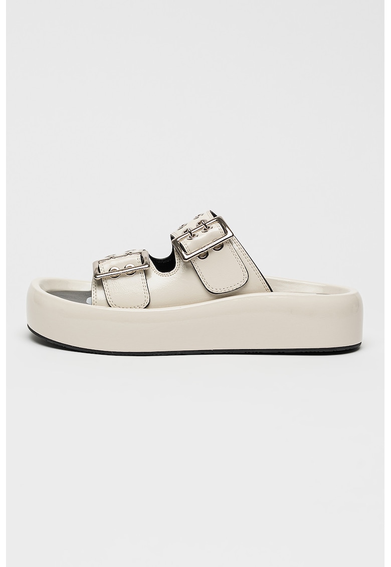 Papuci flatform Raya Ari - Negru/Alb murdar