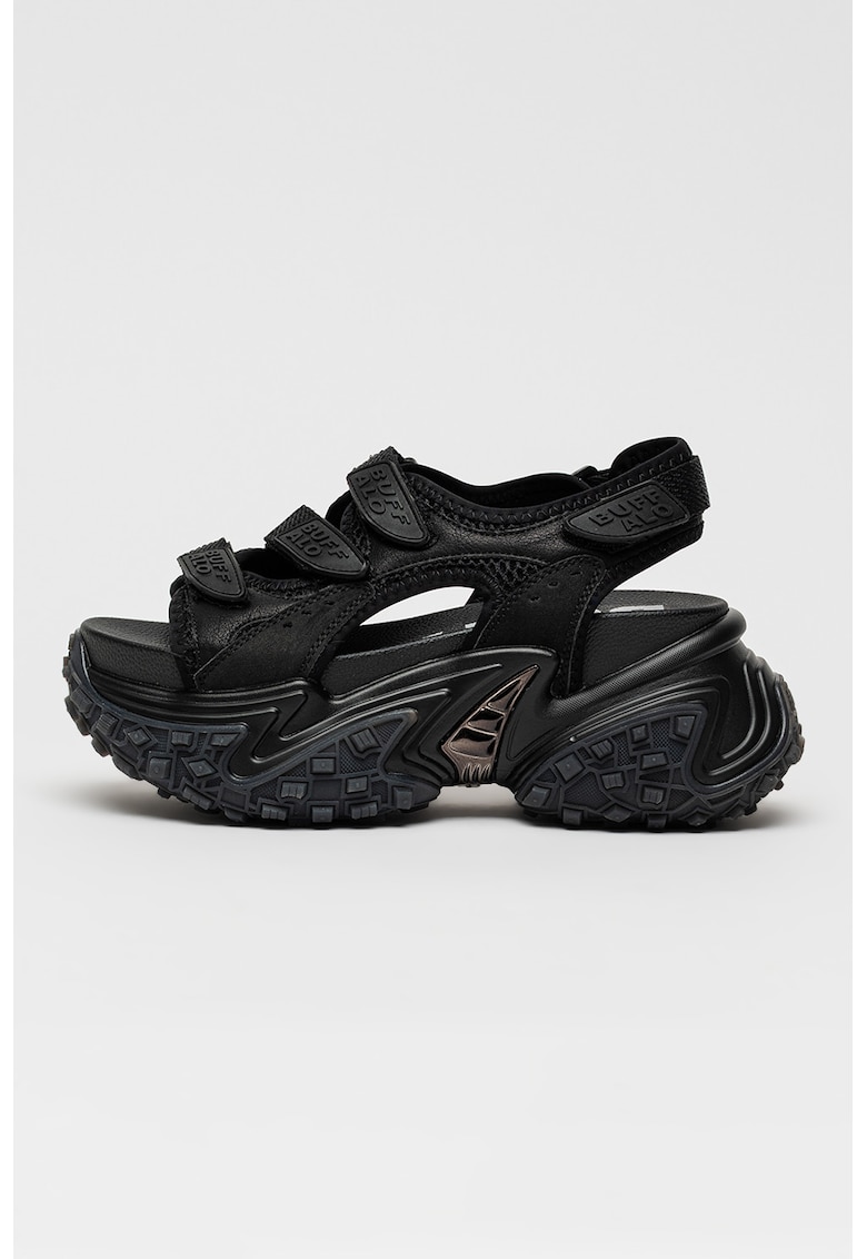Sandale cu platforma si velcro Cerbo - Negru