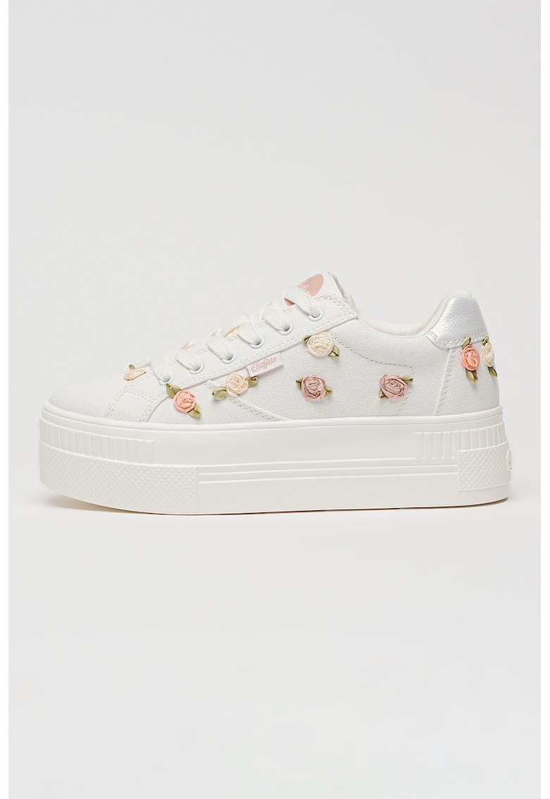 Pantofi sport Paired Rose din bumbac cu platforma - Alb - Buffalo - imagine 1