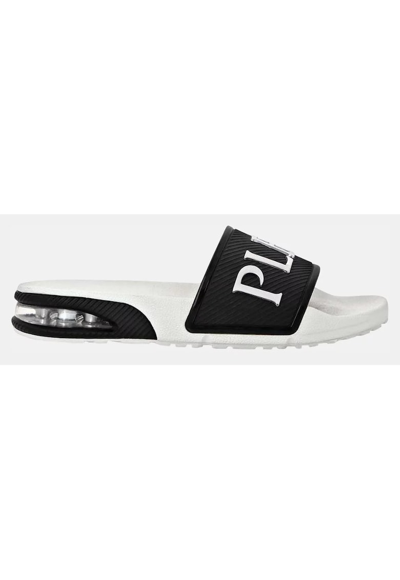 Slapi - slip-on - confort - alb/negru