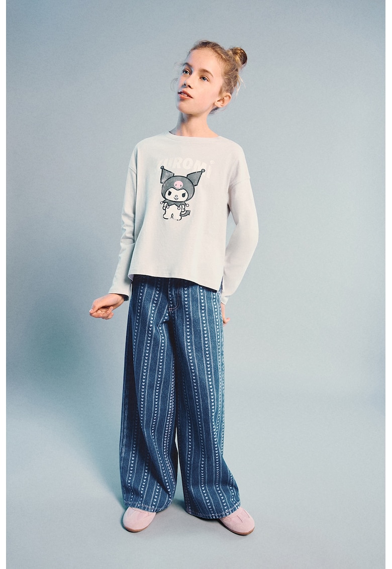 Blugi cu model grafic - Albastru inchis