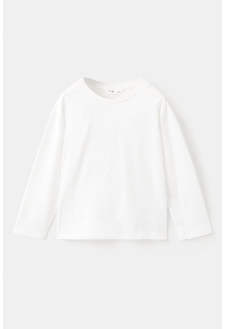 Bluza cu decolteu rotund - Alb optic