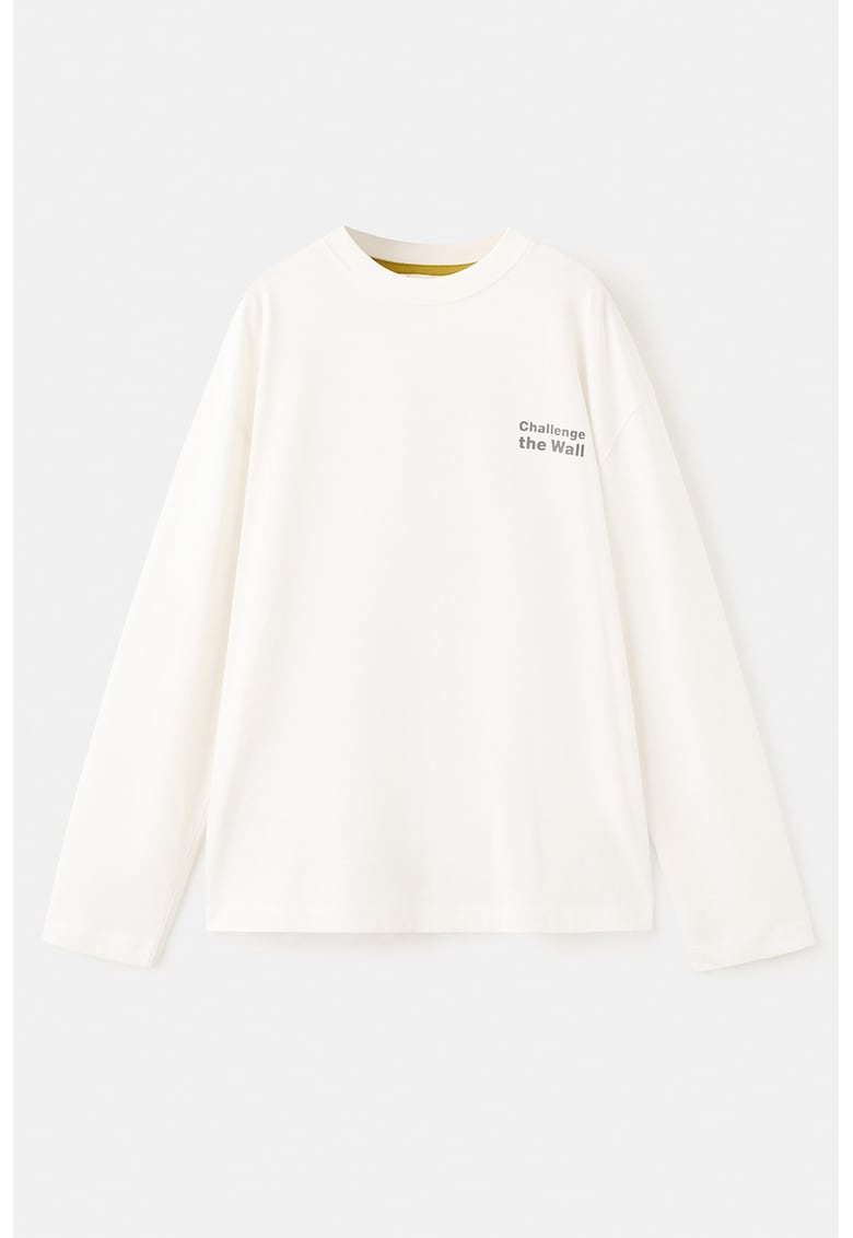 Bluza din bumbac cu model grafic - Alb/Gri inchis