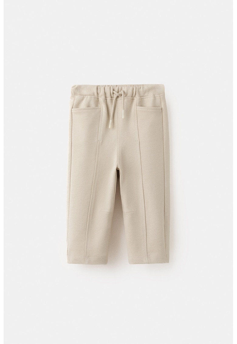 Pantaloni de trening cu snur de ajustare in talie - Bej
