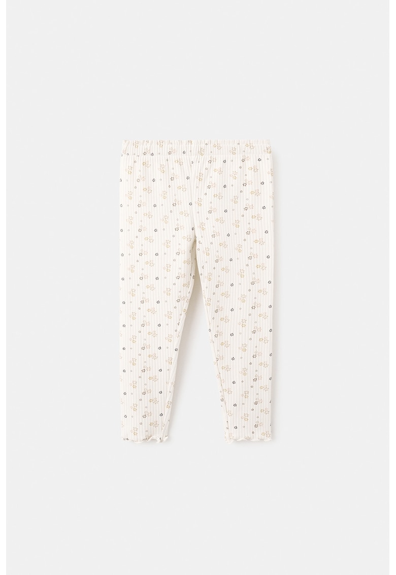Pantaloni striati cu model floral - Maro/Roz/Bej deschis