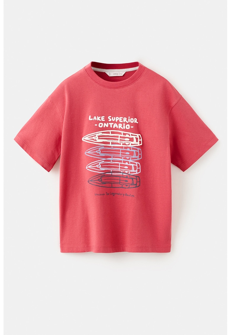 Tricou din bumbac cu imprimeu - Rosu