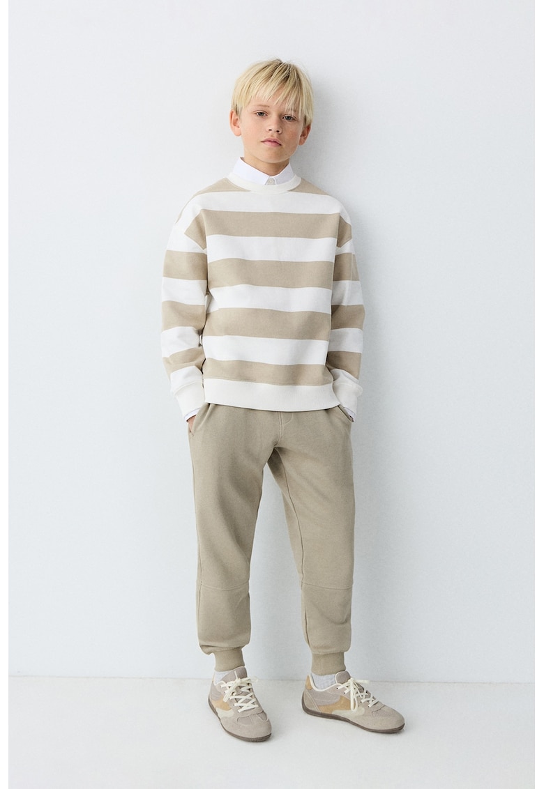 Pantaloni de trening cu snur de ajustare si buzunare - Maro taupe