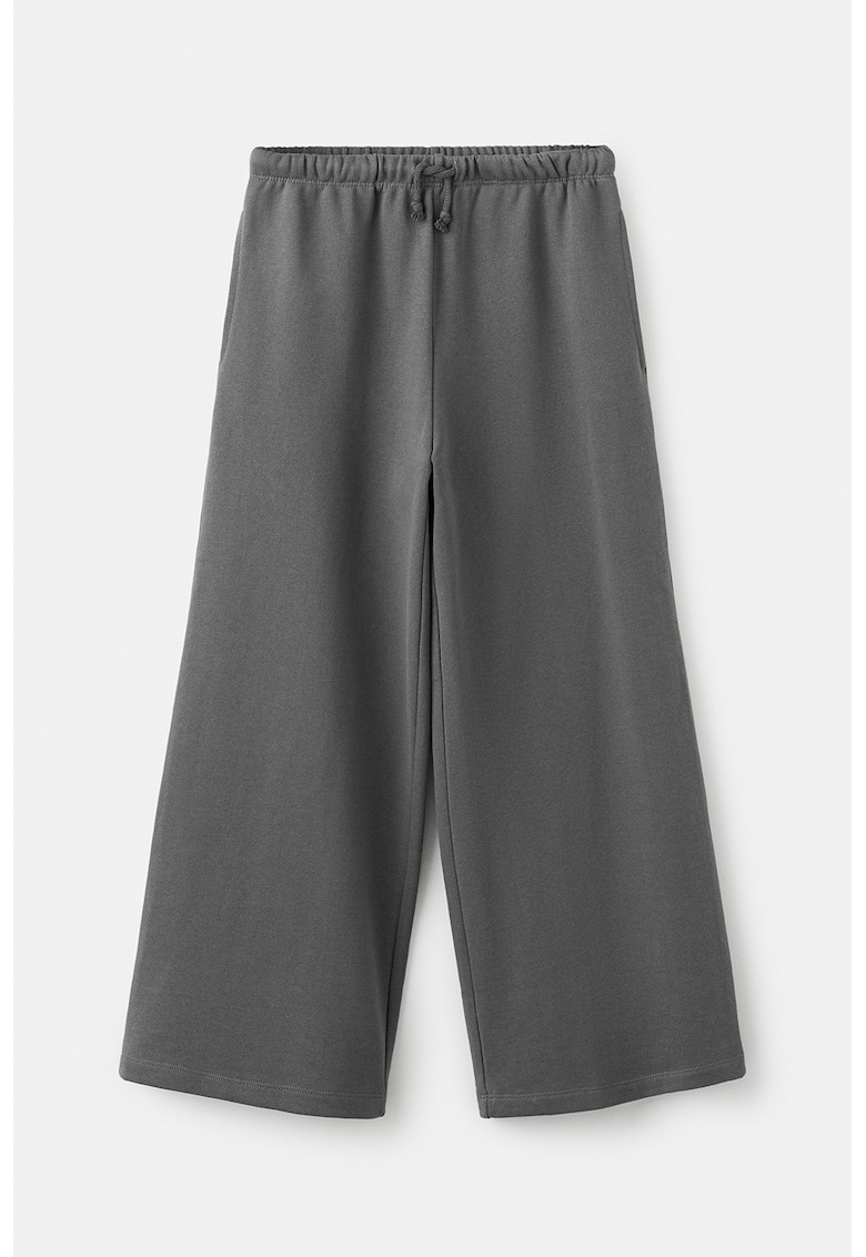 Pantaloni de trening cu croiala ampla si snur de ajustare - Gri carbune