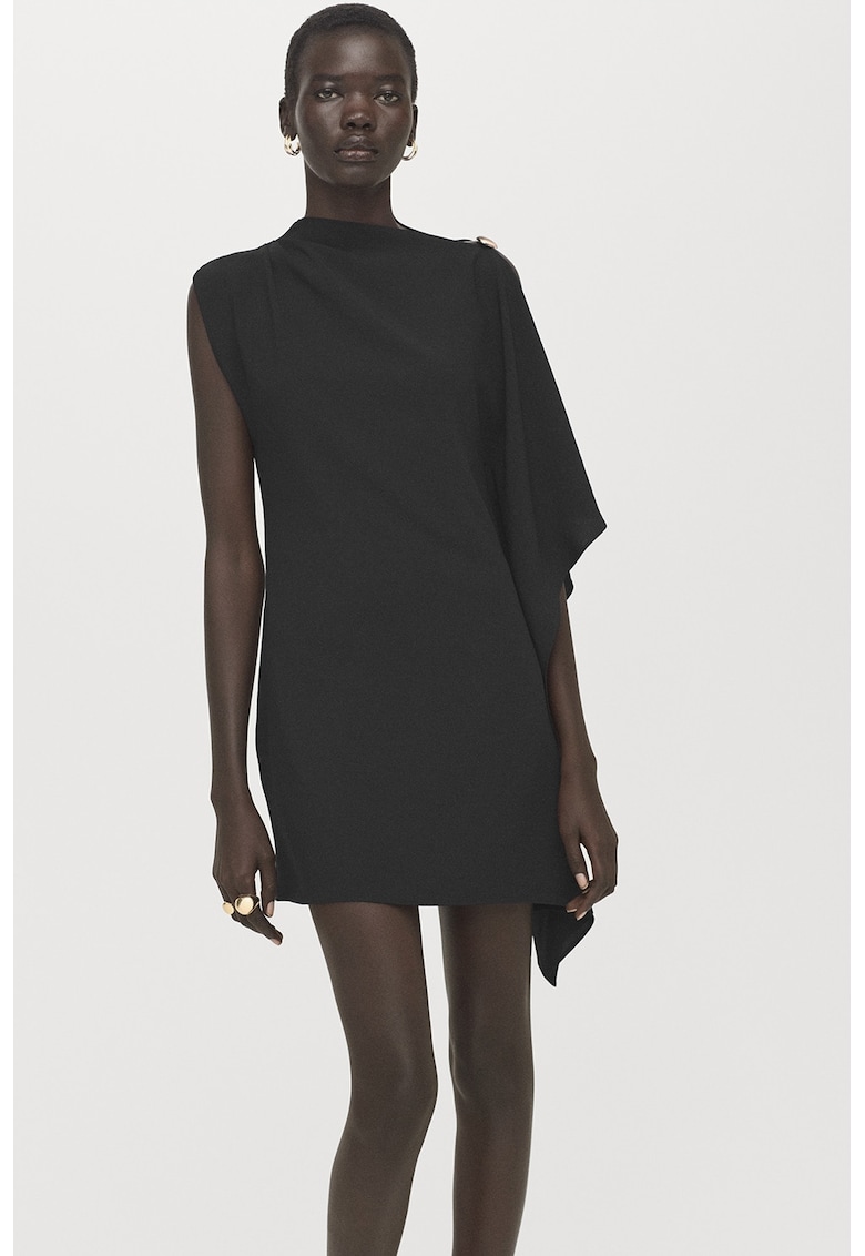 Rochie mini cu maneci asimetrice - Negru