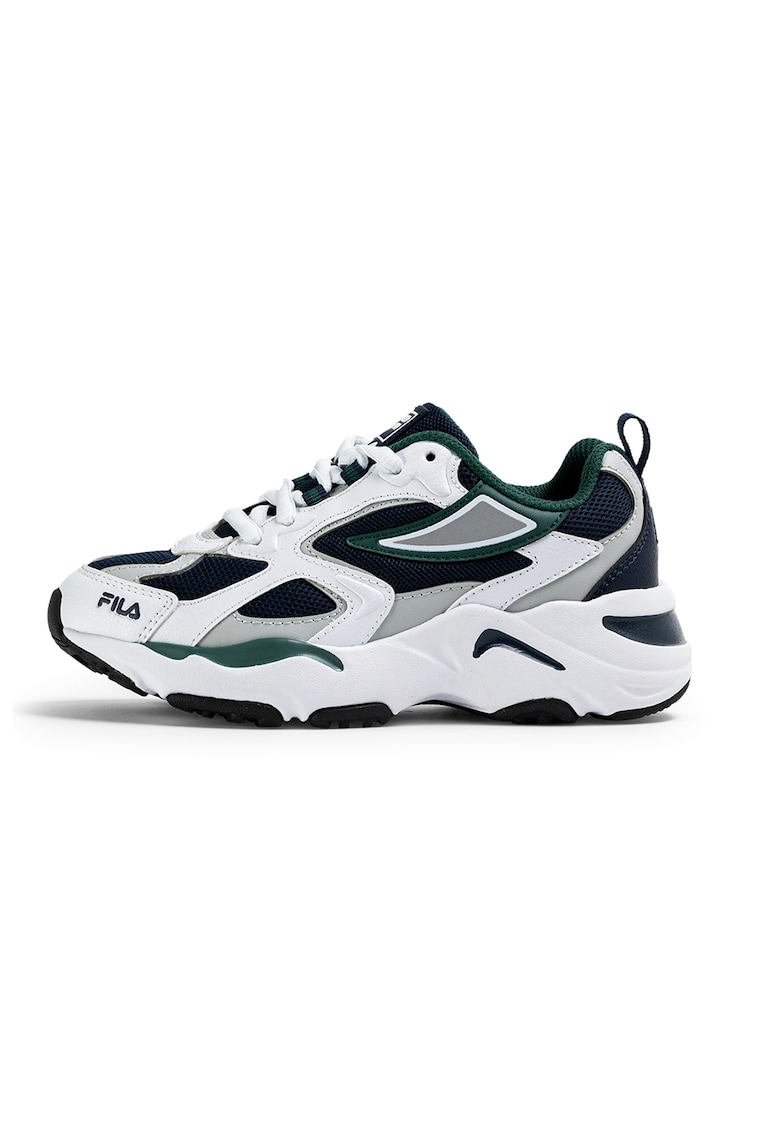 Pantofi sport cu aspect contrastant Ray Tracer - Alb/Verde englez/Bleumarin - Fila - imagine 1