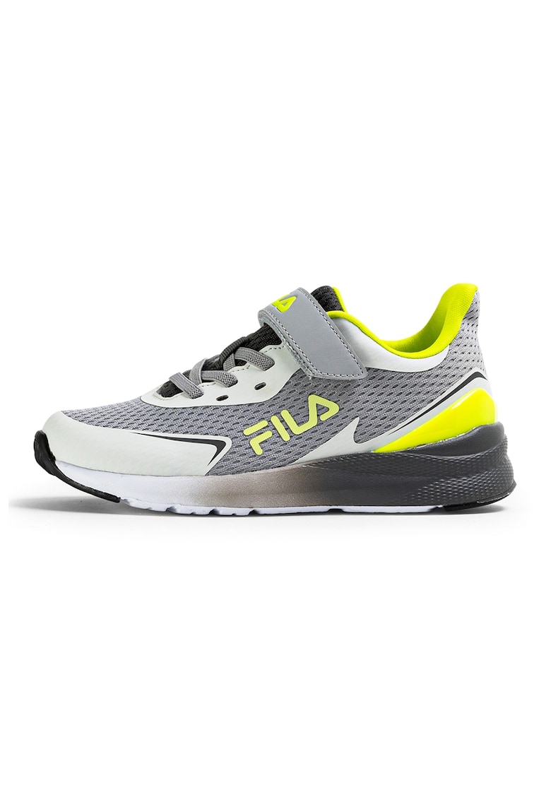 Pantofi sport de plasa cu velcro Crusher V - Gri deschis/Verde lime - Fila - imagine 1