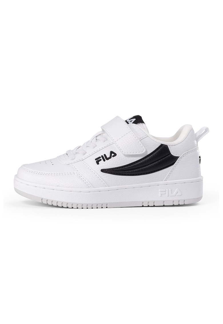 Pantofi sport din piele ecologica cu velcro Rega - Negru/Alb optic